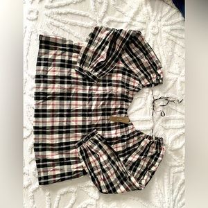 Women’s J.Crew top in XL black/red/white plaid